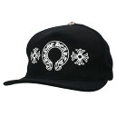 クロムハーツ Chrome Hearts サイズ:ONE SIZE TRUCKER CAP トラッカーキャップ CHプラスホースシュー刺繍帽子(ブラック×シルバ...