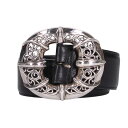 クロムハーツ Chrome Hearts サイズ:38 BLT TALON CENTER BAR センターバータロン レザーシルバーバックルベルト(ブラック×シ...