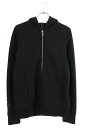クロムハーツ Chrome Hearts サイズ:M 袖レザークロスパッチダブルジップパーカー(ブラック)【516052】【SJ02】【メンズ】【中古】bb412#rinkan*B