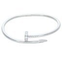カルティエ Cartier サイズ:17 新型 JUSTE UN CLOU BRACELET DIA K18YG ジュストアンクル ハーフダイヤブレスレット(ホ...
