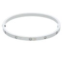 カルティエ Cartier サイズ:17 LOVE BRACELET SM ラブブレス K18WG ダイヤブレスレット(ホワイトゴールド×クリア 19.99g)...