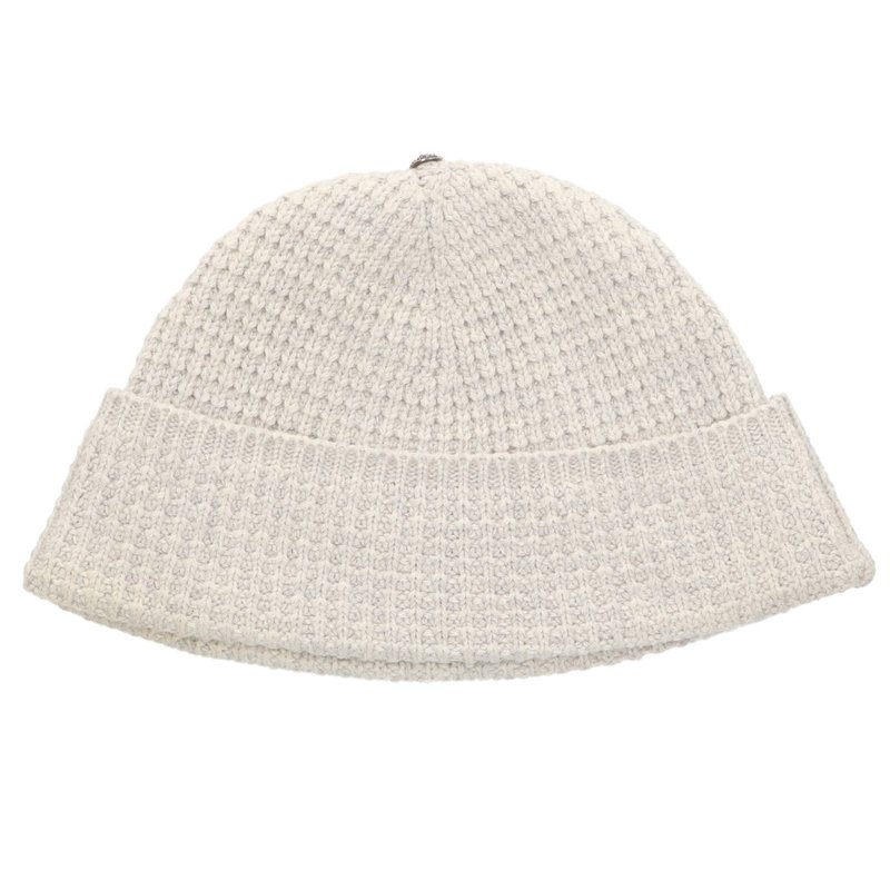 クロムハーツ Chrome Hearts サイズ:ONE SIZE クロスボールカシミヤニット帽子(グレー×シルバー)【516052】【SJ02】【小物】【中古...