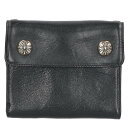 クロムハーツ Chrome Hearts BIG SPOON ビッグスプーン クロスボタンレザー財布(ブラック×シルバー)【516052】【SS07】【小物】...