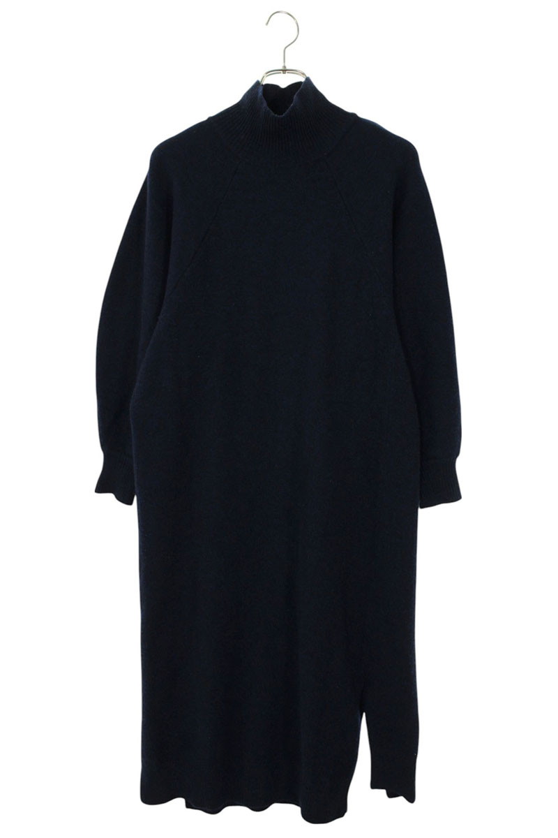 エンフォルド ENFOLD サイズ:36 300CA373-2350 長袖裾スリットニットワンピース(ネイビー)【107052】【BS99】【レディース】【中古】bb455#rinkan*B