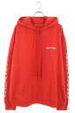 クロムハーツ Chrome Hearts サイズ:XXL SCROOL HOODIE スクロールラベルプリントパーカー(レッド×ホワイト)【716052】【SS07】【メンズ】【中古】bb134#rinkan*S