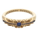 クロムハーツ Chrome Hearts サイズ:20号 BABYCLSC P SAP べイビークラシックフローラルクロス PAVEサファイアリング(イエローゴールド×ブルー 9.48g)【026052】【SJ02】【小物】【中古】bb394#rinkan*B