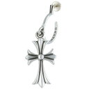 クロムハーツ Chrome Hearts TINY CH CROSS タイニーCHクロスフープ シルバーピアス(シルバー 5.78g)【126052】【SS07】【小物】【中古】bb459#rinkan*B