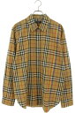 バーバリー Burberry サイズ:L 4548046 レインボーノヴァチェック長袖シャツ(ベージュ調)【226052】【OM10】【メンズ】【中古】【準新入荷】bb360#rinkan*B
