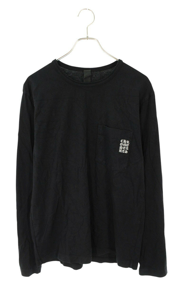 クロムハーツ Chrome Hearts　サイズ:M Y NOT ロゴ刺繍長袖カットソー(ブラック)【029052】【GZ11】【メンズ】【中古】bb78#rinkan*B