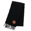 ロエベ LOEWE F655254X01 アナグラムレザーパッチモヘアマフラー(ブラック)【426052】【BS99】【小物】【中古】bb78#rinkan*B