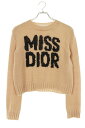 クリスチャンディオール Christian Dior サイズ:34 454S57AM103 MISS DIOR グラフィティ カシミアシルクニット(ブラウン調)【126052】【BS99】【レディース】【中古】bb87#rinkan*B(4)