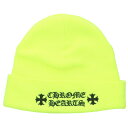 クロムハーツ Chrome Hearts サイズ:ONE SIZE WOOL WATCH CAP ウールワッチキャップ CHロゴ刺繍ビーニーニット帽(イエロー)【226052】【GZ11】【小物】【中古】bb162#rinkan*C