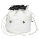 クロムハーツ Chrome Hearts クロスボール巾着レザーハンドバッグ(ホワイト×シルバー)【326052】【SS07】【小物】【中古】bb17#rin...