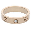 カルティエ Cartier サイズ:8号 MINI LOVE RING ミニラブリング K18PG 1ダイヤリング(ピンクゴールド×クリア 4.33g)【526052】【SS13】【小物】【中古】bb415#rinkan*B
