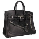 エルメス HERMES サイズ:25 バーキン25 ロック W刻印 SV金具ヴォーヴォリュプト ノワールハンドバッグ(ブラック×シルバー)【426052】【GZ...