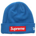 シュプリーム SUPREME ×ニューエラ New Era New Era Box Logo Beanie ボックスロゴビーニー(ブルー)【107052】【BS99】【小物】【中古】bb328#rinkan*A