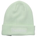 シュプリーム SUPREME ×ニューエラ New Era 23AW New Era Box Logo Beanie ボックスロゴビーニー(ライトグリーン)【107052】【BS99】【小物】【中古】bb328#rinkan*S