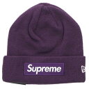 シュプリーム SUPREME ×ニューエラ New Era 23AW New Era Box Logo Beanie ボックスロゴビーニー(パープル)【107052】【BS99】【小物】【中古】bb328#rinkan*S