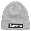 シュプリーム SUPREME ×ニューエラ New Era New Era Box Logo Beanie ボックスロゴビーニー(グレー)【107052】【BS99】【小物】【中古】bb328#rinkan*S