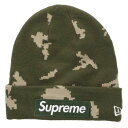 シュプリーム SUPREME ×ニューエラ New Era 21AW New Era Box Logo Beanie ボックスロゴカモフラビーニー(カーキ調)【107052】【BS99】【小物】【中古】bb328#rinkan*S