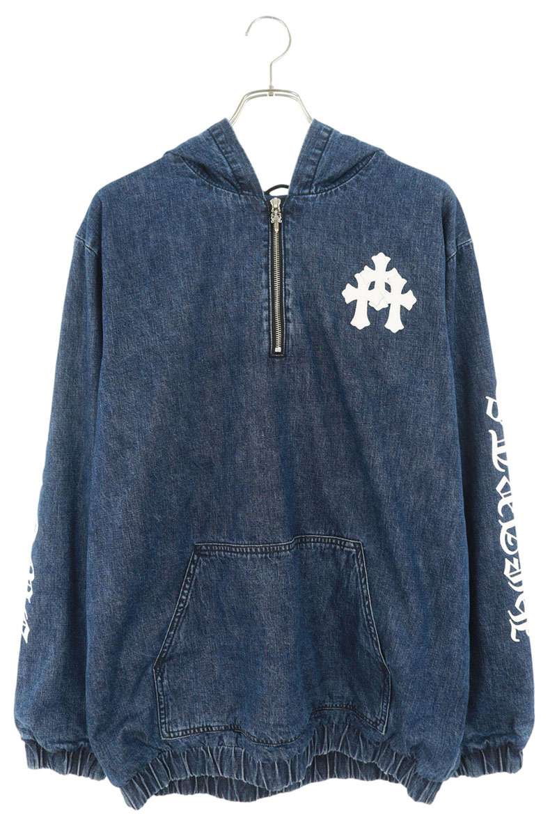 クロムハーツ Chrome Hearts サイズ:M RUCKUS ハーフジップデニムアノラックパーカー(インディゴ×シルバー)【526052】【GZ11】【メ...