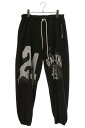 リヴィントンロイレビス RRR123 RIVINGTON roi Rebis 24AW ENEMY SWEAT ナンバリングプリントヴィンテージ加工スウェットロングパンツ(ブラック調)【826052】【FK04】【メンズ】【中古】bb223#rinkan*B