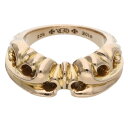 クロムハーツ Chrome Hearts サイズ:9号 22k HALF K&T ゴールドリング(イエローゴールド 13.96g)【526052】【SS07】【小物】【中古】bb76#rinkan*B