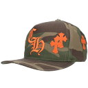 クロムハーツ Chrome Hearts サイズ:ONE SIZE CH HAT CH刺繍クロスパッチベースボールキャップ帽子(カーキ×オレンジ)【626052...