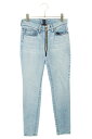 クロムハーツ Chrome Hearts サイズ:25インチ FULL ZIP CROTCH DENIM フルジップスキニーデニムパンツ(インディゴ×シルバー)...