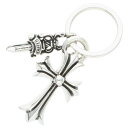 クロムハーツ Chrome Hearts CH CRS SML&No5 DGGR スモールCHクロス#5ダガーキーリング シルバーキーリング(シルバー 32.85g)【826052】【OM10】【小物】【中古】bb205#rinkan*B