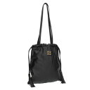 ミュウミュウ miumiu 5BG303 ロゴプレートナッパレザー巾着ショルダーバッグ(ブラック)【626052】【SB01】【小物】【中古】bb384#ri...
