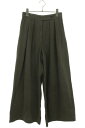 ドリスヴァンノッテン DRIES VAN NOTEN サイズ:34 ワイドコットンロングパンツ(カーキ)【107052】【BS99】【レディース】【中古】bb187#rinkan*B