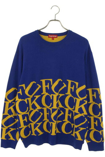 シュプリーム SUPREME サイズ:L Fuck Sweater ファックニット(ブルー×イエロー)【826052】【BS99】【メンズ】【中古】bb33#rinkan*B シュプリーム SUPREME サイズ:L Fuck Sweater ファックニット(ブルー×イエロー)【826052】【BS99】【メンズ】【中古】bb33#rinkan*B