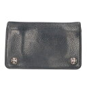 クロムハーツ Chrome Hearts 1ZIP 1ジップ クロスボールボタンレザーウォレット財布(ブラック×シルバー)【826052】【NO05】【小物】...