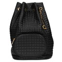 セリーヌ CELINE キルティングCチャームレザーリュック バックパック(ブラック)【107052】【BS99】【小物】【中古】bb33#rinkan*B