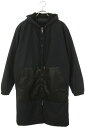 クロムハーツ Chrome Hearts サイズ:S HURRICANE クロスパッチ付きレザーポケットナイロンコート(ブラック×シルバー)【826052】【G...