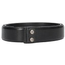 クロムハーツ Chrome Hearts サイズ:32 1.5 STRAP 1.5inchスクロールレーベルリベッツ レザーベルト(ブラック×シルバー)【926...