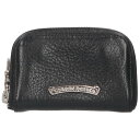 クロムハーツ Chrome Hearts COIN CASE コインケース ダガーラウンドジップレザー財布(ブラック×シルバー)【826052】【GZ11】【...