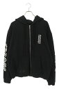 クロムハーツ Chrome Hearts サイズ:M THRML HD ZIP 裏地サーマルジップ 袖ロゴダガージップアップパーカー(ブラック×シルバー)【926052】【SS13】【メンズ】【中古】bb394#rinkan*B