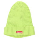 シュプリーム SUPREME Overdyed Beanie スモールボックスロゴリブニット帽(ライトグリーン)【207052】【BS99】【小物】【中古】bb420#rinkan*B