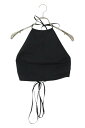 クロムハーツ Chrome Hearts サイズ:L クロスパッチ付きナイロンホルターネックタンクトップ(ブラック×シルバー)【107052】【OS06】【レデ...
