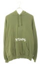 ダブルタップス WTAPS サイズ:3 21AW 212ATDT-HP04S ステンシルロゴプルオーバーパーカー(オリーブ)【207052】【BS99】【メンズ】【中古】bb51#rinkan*B