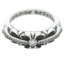 クロムハーツ Chrome Hearts サイズ:7.5号 BABY CLSC P D ベイビークラシックフローラルクロス PAVEダイヤ シルバーリング(シルバー×クリア 5.13g)【407052】【NO05】【小物】【中古】bb409#rinkan*B