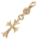 クロムハーツ Chrome Hearts 22K 1BT TNY CH CRS 1ボールタイニーCHクロス チャーム ゴールドネックレストップ(イエローゴールド 11.92g)【207052】【SS07】【小物】【中古】bb377#rinkan*B
