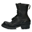 クロムハーツ Chrome Hearts サイズ:7.5 レザーブレードレースアップレザーブーツ(ブラック×シルバー)【107052】【SS07】【メンズ】【小...