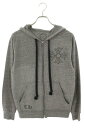 クロムハーツ Chrome Hearts サイズ:S SWTSHRT HD ZIP バックプリントジップアップパーカー(グレー×シルバー)【307052】【OS06】【メンズ】【中古】bb420#rinkan*B