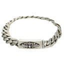 クロムハーツ Chrome Hearts サイズ:24LINK ID BBY FLRL CRS ベイビーIDフローラルクロス シルバーブレスレット(シルバー 43.92g)【407052】【SJ02】【小物】【中古】bb17#rinkan*A