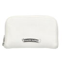 クロムハーツ Chrome Hearts REC F ZIP MINI ミニラウンドジップレザー財布(ホワイト×シルバー)【207052】【SS07】【小物】【中古】bb205#rinkan*A