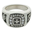 クロムハーツ Chrome Hearts サイズ:9号 SM CHAMPION スモールチャンピオン PAVEダイヤ シルバーリング(シルバー×クリア 12.14g)【307052】【SJ02】【小物】【中古】bb17#rinkan*B
