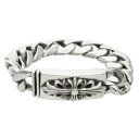 クロムハーツ Chrome Hearts サイズ:14LINK ID SHORT FLRL CRS フローラルクロスショートIDクラシック シルバーID SHORT FLRL CRSブレスレット(シルバー 102.1g)【607052】【SJ02】【小物】【中古】bb76#rinkan*B